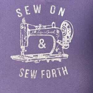 Life Is Good Crusher Tee Women Extra Large XL Purple Sew On And Sew Forth V Neck